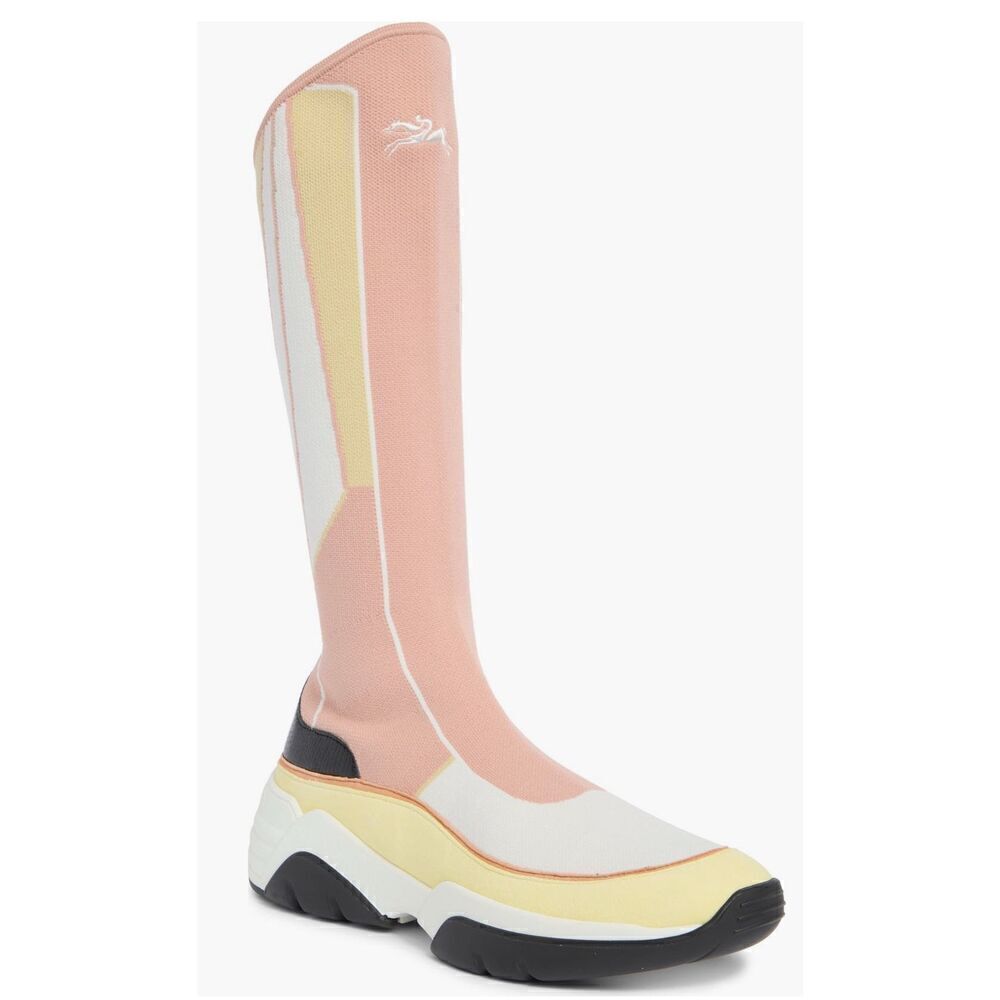 Longchamp Tall Shaft Tennis Boot in Pink NWB & Dustcover Size 6